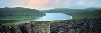 Sørvágsvatn lake is placed on the edge of Traelanípa cliff. Incredible view.