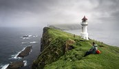 Lighthouse at the very end of Mykines island